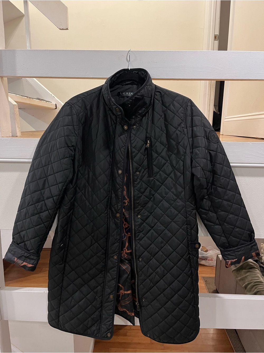 Lauren Ralph Lauren Diamond Quilted Longline Coat - Black